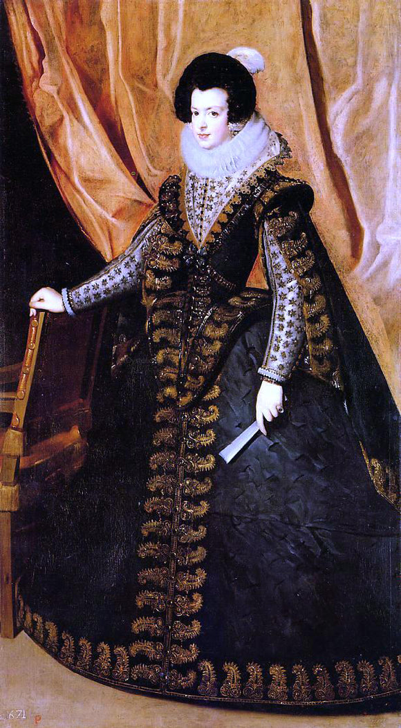  Diego Velazquez Queen Isabel, Standing - Canvas Art Print