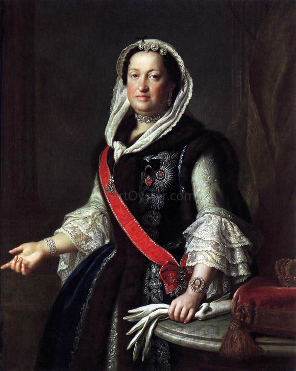  Pietro Antonio Rotari Queen Maria Josepha, Wife of King Augustus III of Poland - Canvas Art Print