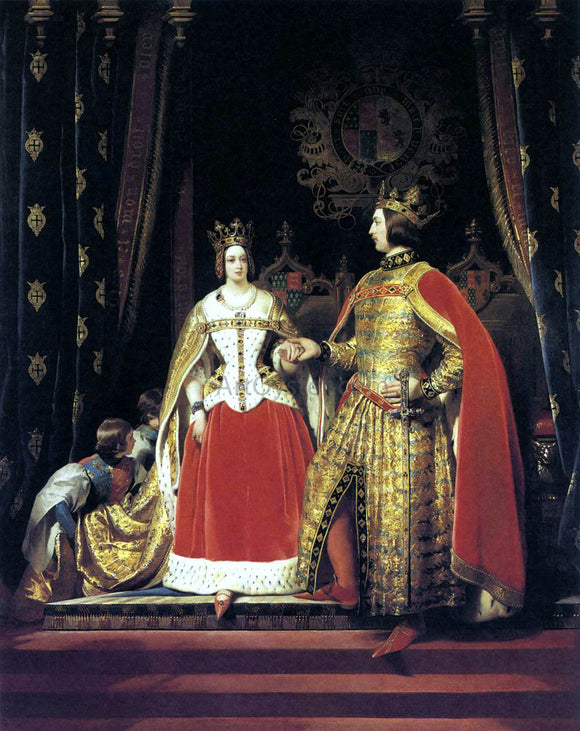  Sir Edwin Henry Landseer Queen Victoria and Prince Albert at the Bal Costume of 12 May 1842 - Canvas Art Print
