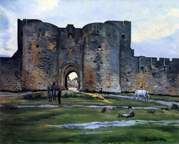  Jean Frederic Bazille Queens Gate at Aigues-Mortes - Canvas Art Print