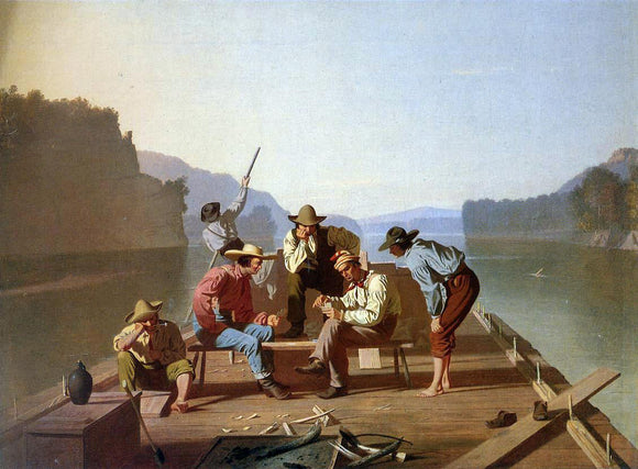  George Caleb Bingham Raftsmen Playing Cards - Canvas Art Print
