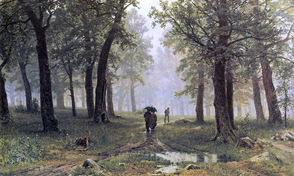  Ivan Ivanovich Shishkin Rain in an Oak Forest - Canvas Art Print