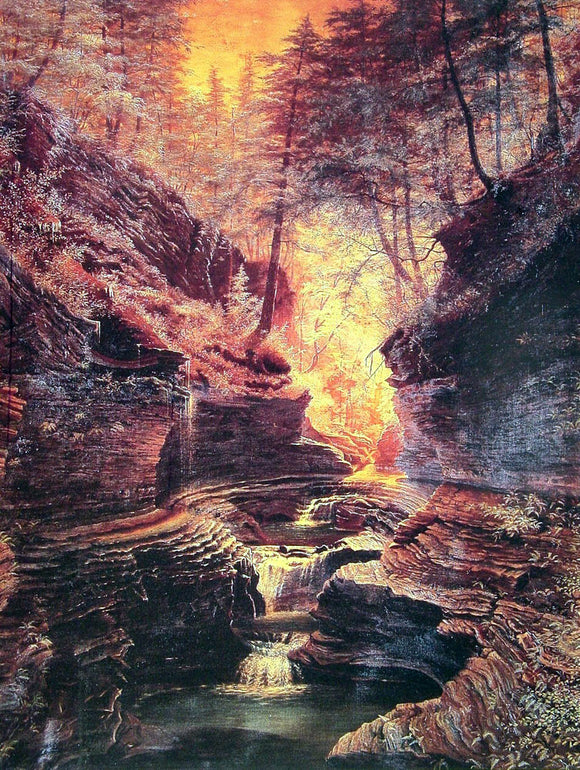  James Hope Rainbow Falls, Watkins Glen, New York - Canvas Art Print