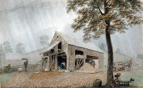  George Harvey Rainstorm - Cider Mill at Redding, Connecticut - Canvas Art Print