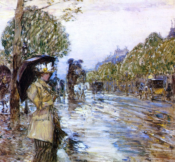  Frederick Childe Hassam Rainy Day, Paris - Canvas Art Print