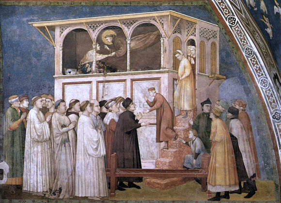  Giotto Di Bondone Raising of the Boy in Sessa (North transept, Lower Church, San Francesco, Assisi) - Canvas Art Print