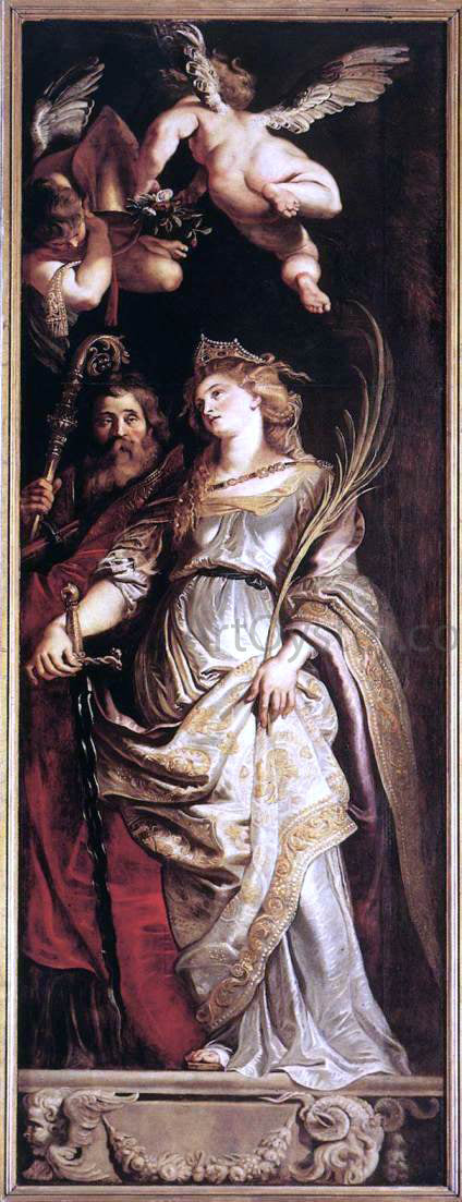  Peter Paul Rubens Raising of the Cross: Sts Eligius and Catherine - Canvas Art Print