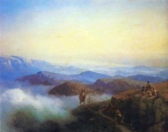  Ivan Constantinovich Aivazovsky Range of the Caucasus mountains - Canvas Art Print