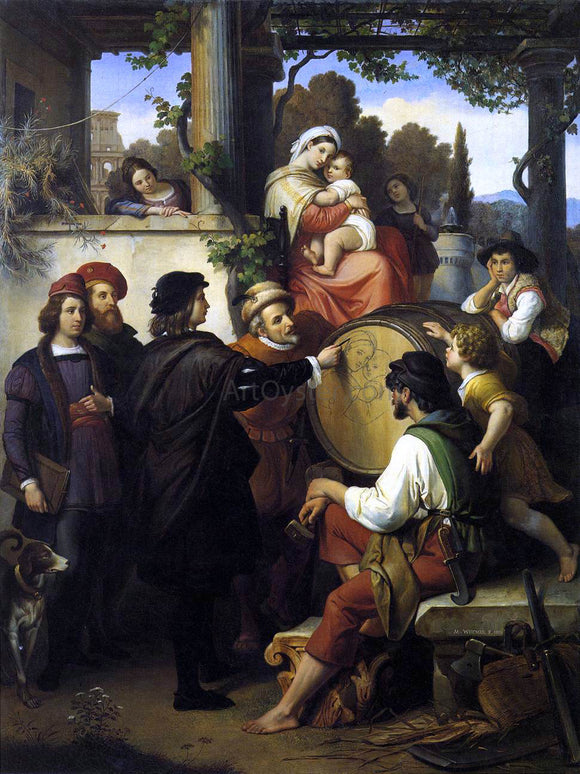  Johann Michael Wittmer Raphael's First Sketch of the 'Madonna della Sedia' - Canvas Art Print