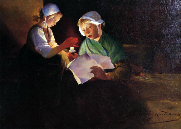  Ferdinand Du Puigaudeau Reading - Canvas Art Print