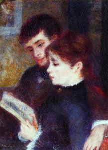  Pierre Auguste Renoir Reading Couple (also known as Edmond Renoir and Marguerite Legrand) - Canvas Art Print