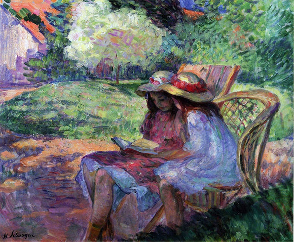  Henri Lebasque Reading in the park - Canvas Art Print