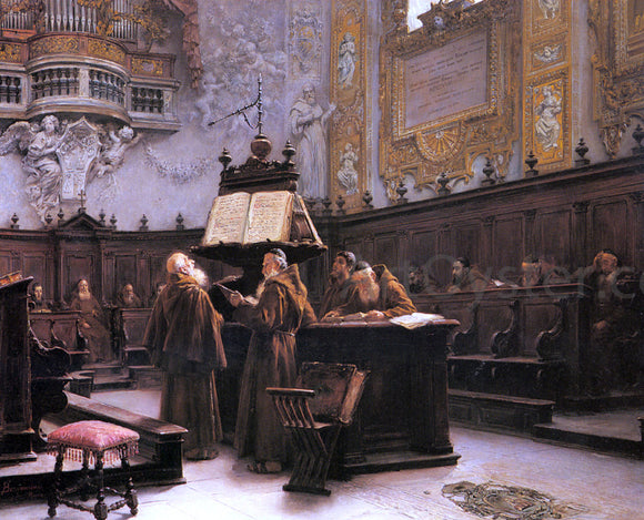  Francesco Bergamini Reading the Choir Notes - Canvas Art Print