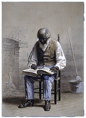  Thomas Waterman Wood Reading the Scriptures - Canvas Art Print