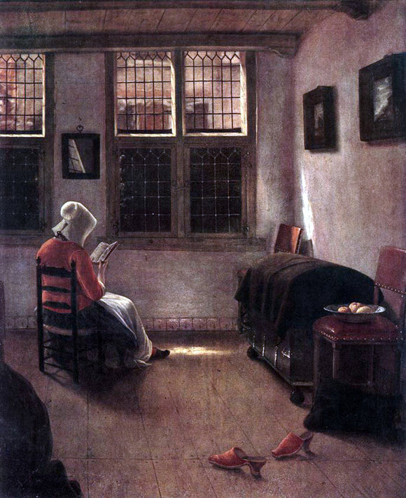  Pieter Janssens Elinga Reading Woman - Canvas Art Print