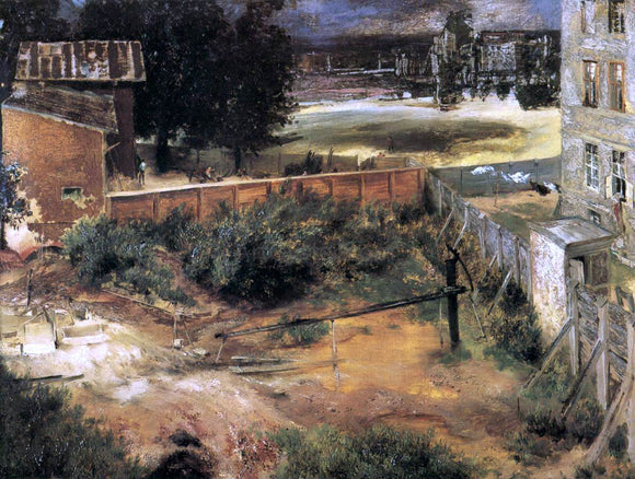  Adolph Von Menzel Rear of House and Backyard - Canvas Art Print