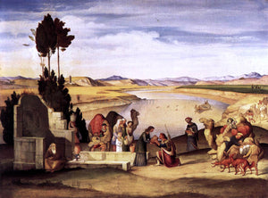  Johann Alban Ramboux Rebecca and Eliezer at the Well - Canvas Art Print