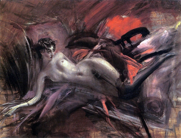  Giovanni Boldini Reclining Nude - Canvas Art Print