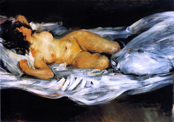  Lovis Corinth Reclining Nude - Canvas Art Print
