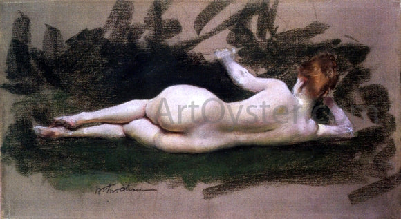  William Merritt Chase Reclining Nude - Canvas Art Print