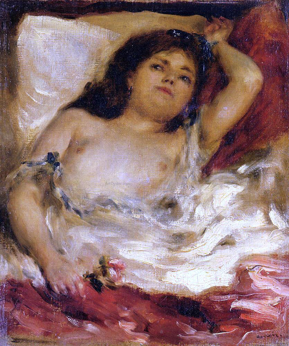  Pierre Auguste Renoir Reclining Semi-Nude (also known as nude male half-length) - Canvas Art Print