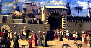  Gentile Bellini Recognition of the Ambassador Domenico Trevisano at Alicatre - Canvas Art Print