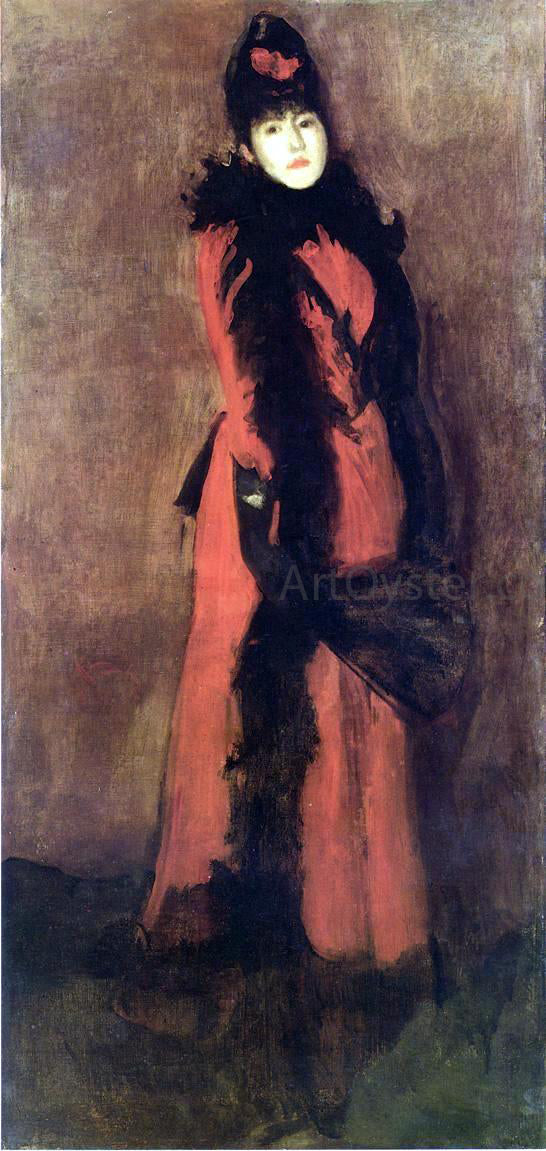  James McNeill Whistler Red and Black: the Fan - Canvas Art Print