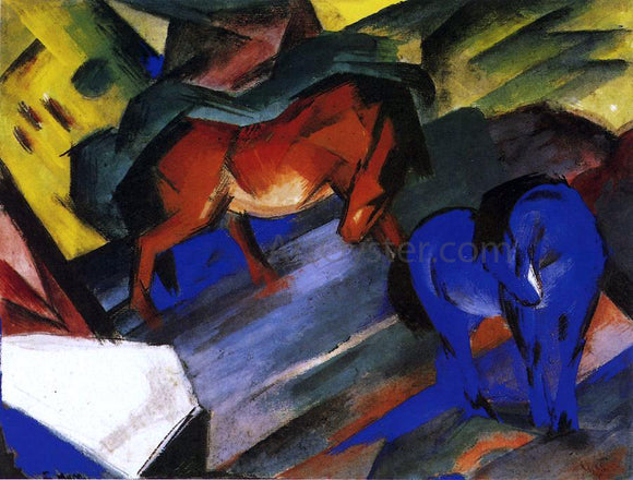  Franz Marc Red and Blue Horse - Canvas Art Print