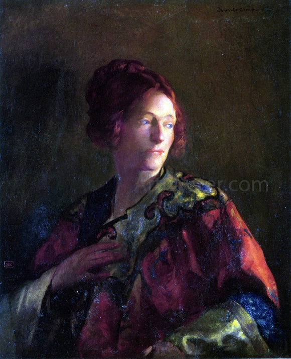  Joseph DeCamp Red and Gold (also known as Portrait of Miss Pearson) - Canvas Art Print