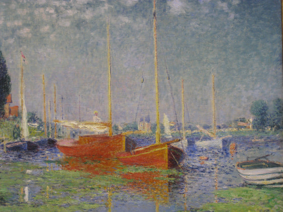  Claude Oscar Monet Red Boats Argenteuil - Canvas Art Print