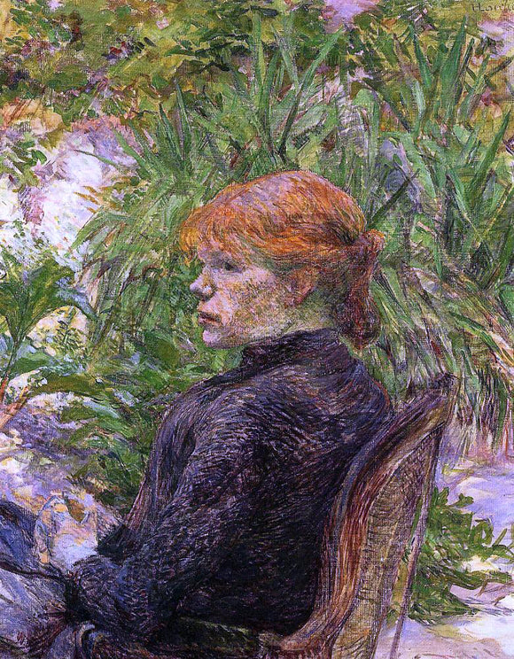  Henri De Toulouse-Lautrec Red Haired Woman Seated in the Garden of M. Forest - Canvas Art Print