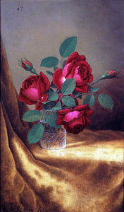  Martin Johnson Heade Red Roses in a Crystal Goblet - Canvas Art Print