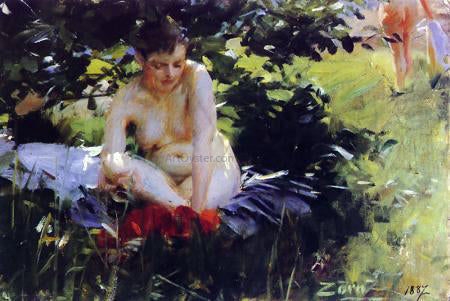  Anders Zorn Red Stockings - Canvas Art Print