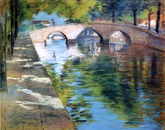  William Merritt Chase Reflections (also known as Canal Scene) - Canvas Art Print