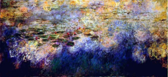  Claude Oscar Monet Reflections of Clouds on the Water-Lily Pond (tryptich, center panel) - Canvas Art Print