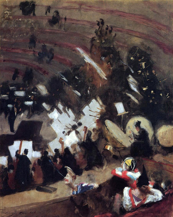  John Singer Sargent Rehearsal of the Pas de Loup Orchestra at the Cirque d'Hiver - Canvas Art Print