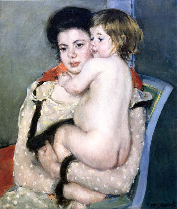  Mary Cassatt Reine Lefebvre Holding a Nude Baby - Canvas Art Print