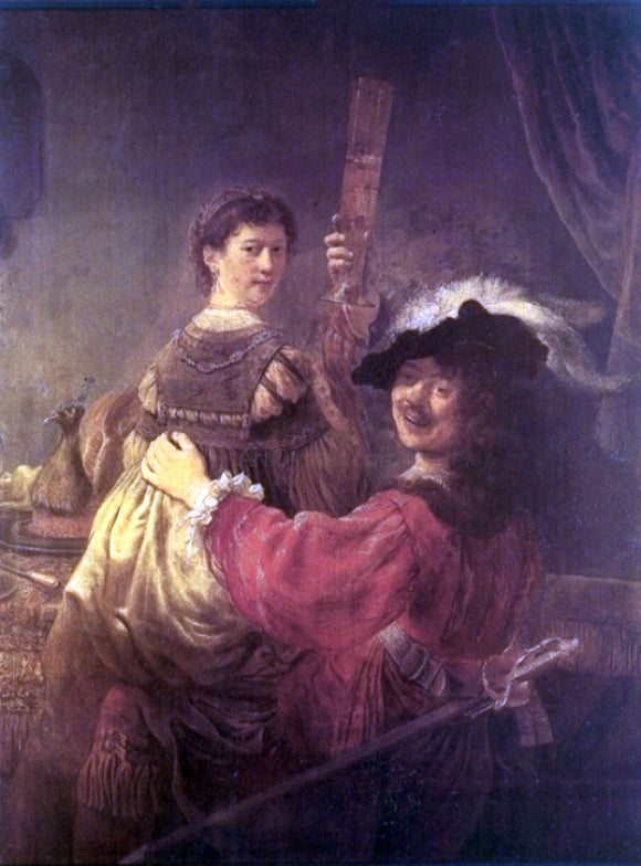  Rembrandt Van Rijn Rembrandt and Saskia in the Scene of the Prodigal Son in the Tavern - Canvas Art Print
