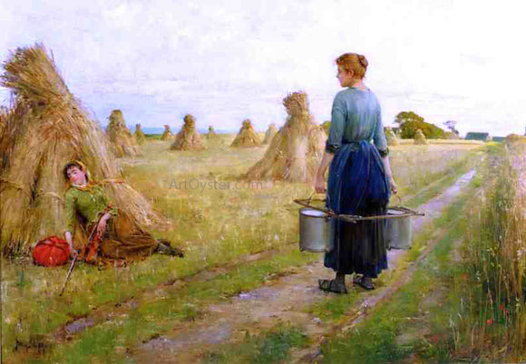  Henry Bacon Repose (also known as Asleep by the Stack) - Canvas Art Print