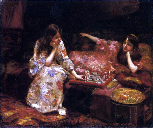  Henry Siddons Mowbray Repose - A Game of Chess - Canvas Art Print