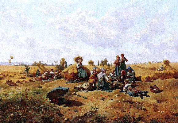  Daniel Ridgway Knight Resting Harvesters - Canvas Art Print