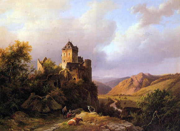  Barend Cornelis Koekkoek Resting on the Way to Pasture - Canvas Art Print