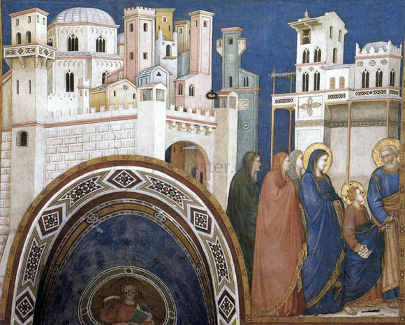  Giotto Di Bondone Return of Christ to Jerusalem (North transept, Lower Church, San Francesco, Assisi) - Canvas Art Print