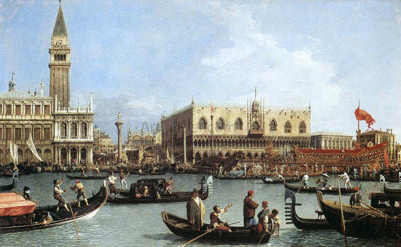  Canaletto A Return of the Bucentaurn to the Molo on Ascension Day - Canvas Art Print