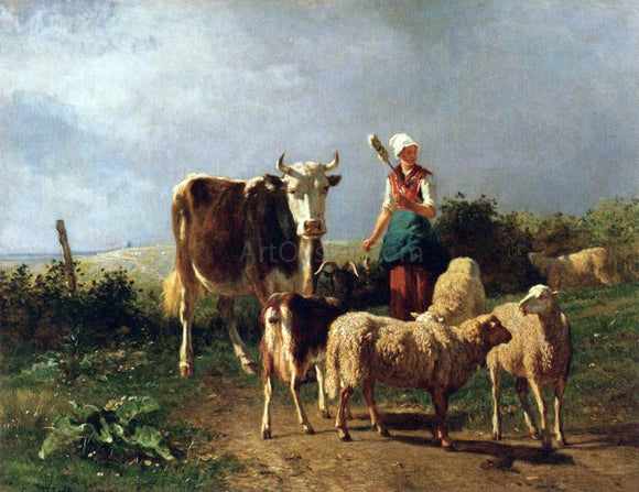 Constant Troyon A Return of the Herd - Canvas Art Print