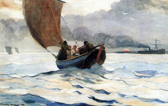 Winslow Homer A Fishing Boat Returning - Canvas Art Print