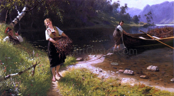  Hans Dahl Returning from a Day's Outing - Canvas Art Print