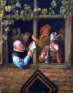  Jan Steen Rhetoricians at at Window - Canvas Art Print