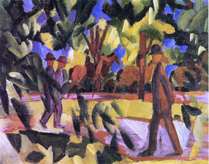  August Macke Riders and Strollers in the Avenue - Canvas Art Print