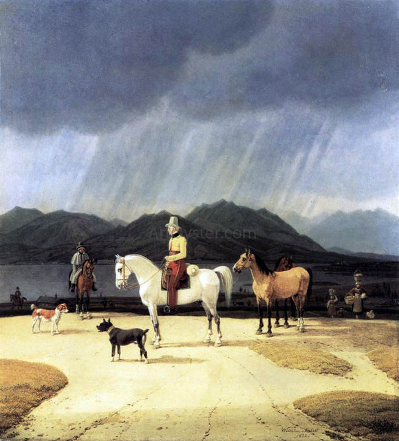  Wilhelm Von Kobell Riders at the Tegernsee - Canvas Art Print